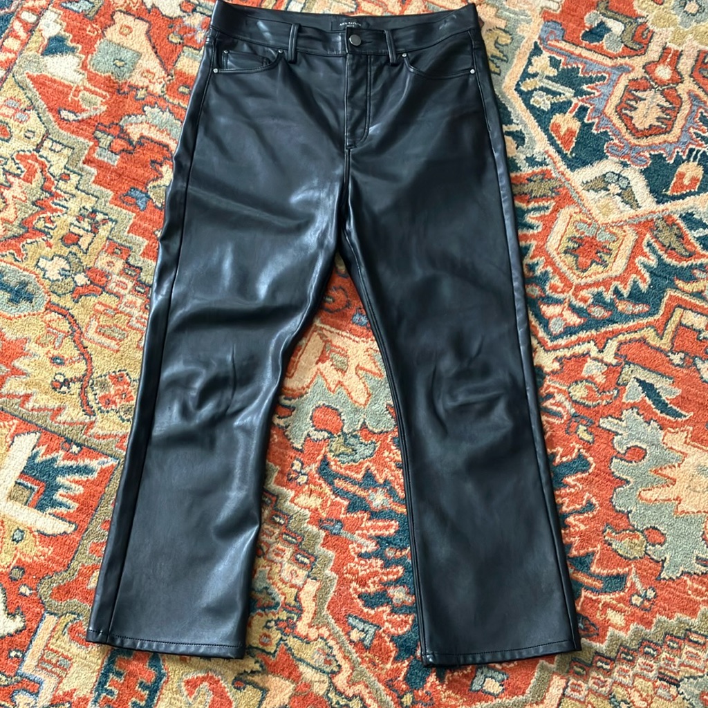 Ann Taylor Faux Leather Kick Jeans
